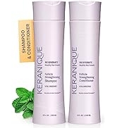 Keranique Volumizing Shampoo and Conditioner Set for Hair Repair and Growth with Biotin and Kerat...