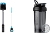 Brush + Shaker Bottle 24-Ounce, Black