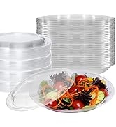 64oz Salad Bowls To-Go with Lids - Crystal Clear Plastic Disposable Wide Salad Containers | Airtight