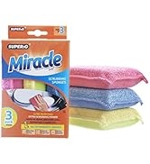 Miracle Microfiber scrubbing Sponges Non-Scratch Sponge Scrubber Heavy Duty Multi-Purpose Cleanin...