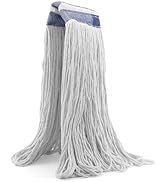 24 oz Loop-End Cotton String Mop Head, Heavy Duty String Mop Refills, 6 Inch Headband, Mop Head R...