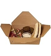 Take Out Food Containers 66 oz Kraft Brown Paper Take Out Boxes Microwaveable Leak Fridge Safe