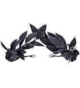 MOSTORY Handmade Black Greek Laurel Crown - Dark Leaf Circlet Woodland Headpiece Forest Emperor W...