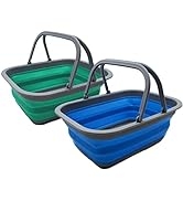 SAMMART 9.2L (2.37Gallon) Collapsible Tub with Handle - Portable Outdoor Picnic Basket / Crater -...