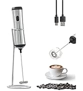 PwZzk Electric Milk Frother Handheld USB Type-C Rechargeable Mini Drink Mixer Frother For Coffee ...