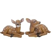 2pcs Outdoor Decorations Sika Deer Statue Sculpture Ornaments Animal Model Art Craft Garden Figur...