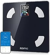 RENPHO Scale for Body Weight and Fat, Digital Bathroom Weight Scale with Large Colored LCD Displa...