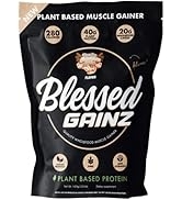 BLESSED Gainz Vegan Protein Powder Mass Gainer - 40g Plant Based Protein Powder - Meal Replacemen...