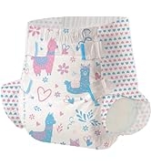 Aimisin Adult Printed Diapers,Large-The Alpaca Couple, 7 Peices for Men and Women - Leak Protecti...