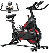 Exercise Bike, Dripex 2023 Upgrade [Super Silent Belt Drive] Indoor Stationary Bike with Tablet H...