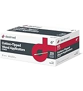 Dealmed 6" Cotton-Tipped Wood Applicators – 200 Sterile Cotton-Tipped Applicators, Ideal for Appl...