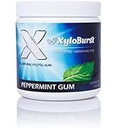 XyloBurst 100% Xylitol, Natural Chewing Gum 100 Count Jar Non GMO, Vegan, Aspartame Free, Sugar F...