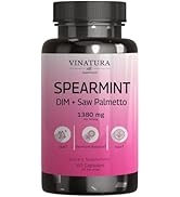 VINATURA Spearmint Leaf Capsules Supplement - 1380mg/serving, Enhanced with DIM & Saw Palmetto, f...