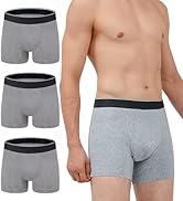 AIRCUTE Washable Urinary Incontinence Cotton Underwear for Men, 6" Inseam Boxer Briefs for Bladde...