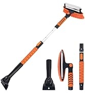 KeFanta Ice Scrapers for Car Windshield, 34''-42'' Extendable Snow Removal Brush for SUV, Orange