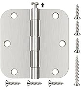 6 Pack Nickel Door Hinges Brushed Nickel 3-1/2 Interior Door Hinges Satin Nickel 3.5 Inch x 3.5"w...