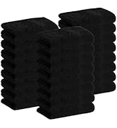 GREEN LIFESTYLE Black Bleach Proof Towels Bulk Sets 100% Cotton 16' X 25' Premium Spa Quality, Su...