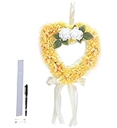 Memorial Wreath Heart Shaped Sympathy Gravestone Decoration Artificial Simulation Flowers Wreath ...