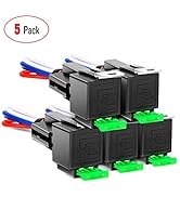 Nilight 50023R 5 Pack 30A Fuse Relay car Truck Socket kit-30A Switch Harness Set-12V DC 4-Pin SPS...