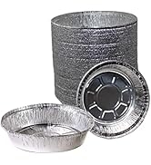 EcoQuality (50 Pack) - 7 Inch Disposable Round Aluminum Foil Take-Out Pans - Disposable Tin Conta...