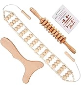 3-in-1 Maderotherapia Kit Wood Therapy Massage Tools Wooden Massager Roller Rope for Lymphatic Dr...