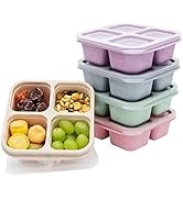 Luriseminger 5 Pack Bento Lunch Box,4 Compartment Snack Containers,Divided Snack Box,Meal Prep Lu...