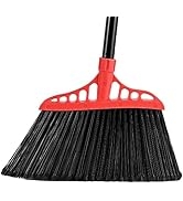 Tiumso Heavy Duty Broom, Outdoor Broom, 55" Long Handle Commercial Broom with CornerReach, Indoor...