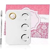 KissDate Makeup Palette 6x4inch Stainless Steel 3-well Nail-art Cosmetic Artist Mixing Palette wi...