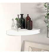 GOLINPEILO Floating Corner Shelf Invisible Wall Mounted Shelves, MDF Floating Corner Storage Shel...