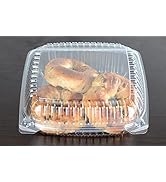 Daxwell 8 x 8 x 3 Inch Hinged Clamshell Plastic (OPS) Take Out Containers, Microwavable, E1000589...