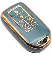 FEYOUN Key Fob Cover Compatible with Honda Accord Civic CR-V Insight Passport Pilot Smart 5 Butto...