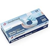 Dealmed Medical Exam Gloves – 100 Count Sky Blue Medium Nitrile Gloves, Disposable, Non-Irritatin...