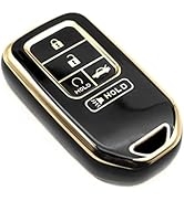 FEYOUN Key Fob Cover Compatible with Honda Accord Civic CR-V Insight Passport Pilot Smart 5 Butto...