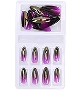 False Nails, False Nails Full Cover Gradient Color Pointed Fake Nails Tips Set of colored false n...