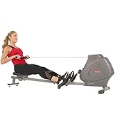 Sunny Health & Fitness Compact Folding Magnetic Rowing Machine with LCD Monitor, Bottle Holder, 4...