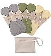 wegreeco 6 Pcs Reusable Menstrual Pads, Absorbent Cotton Cloth Pads for Light / Heavy Flow, Cotto...