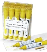 ZHIDIAN Glass Dry Erase Markers, 2-in-1 Premium Double Tip - Bullet & Fine Point, Chalkboard Liqu...