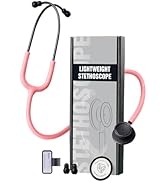 FriCARE Pink Stethoscope Lightweight Dual Head, Classic Stethoscopes for Nurses, Doctors, Student...