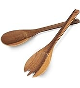 AIDEA Salad Tongs, Salad Cooking Spoons and Fork Wood Salad Serving Utensils 12Inch for Tossing a...