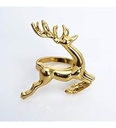 KissDate Napkin Rings, 6Pcs Gold Elk Chic Napkin Rings for Place Settings, Wedding Receptions, Ch...