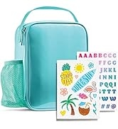 Fit + Fresh DIY Sticker Insulated Lunch Bag, Trendy Kids Lunch Box, Soft Lunch Cooler Bag, Perfec...