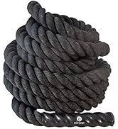 Body Sport Training Rope, 15' Long, 1-1/2" Diameter – Battle Rope for Home or Gym Use – Durable W...