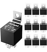 Nilight SPDT Relay Replacement 12V 5 Prong SPDT Auto Tilt Trim Relay 10 Pack 40/30 AMP Electrical...