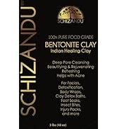 Schizandu Organics Bentonite Indian Aztec Healing Clay, Vegan 100% Pure Detox Powder | 3 Lbs | To...