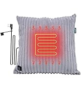 ROADDPMATE Heated Throw Pillow Cover, Lumbar Support Pillow Cover, Soft Corduroy Solid Cushion Ca...