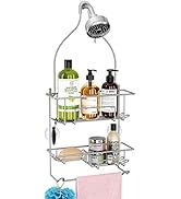 KeFanta Shower Caddy over Shower Head, Rustproof Shampoo Holder Hanging Organizer Rack for Bathro...