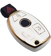 FEYOUN Key Fob Cover Compatible with Mercedes Benz CLS CLA CLK GL R SLK AMG A B C S E G M Class S...