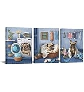 Conipit Laundry Room Canvas Wall Art Funny Laundry Sign Painting Prints Vintage Laundry Dog Artwo...