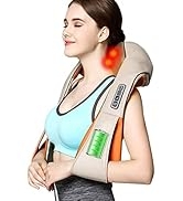 ROADDPMATE Cordless Shiatsu Neck and Back Massager with Heat, Rechargeable Shoulder Massager with...