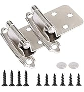 50 Pack Cabinets Hinges Brushed Nickel 1/2" Overlay Satin Nickel Hinges for Kitchen Cabinets Door...